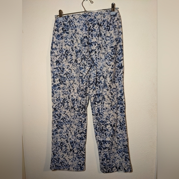 J Jill linen blend ankle pants abstract print - Picture 1 of 9